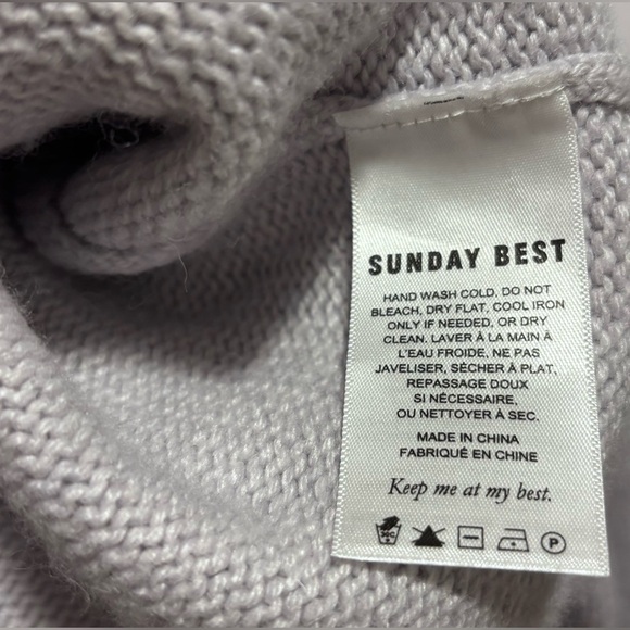 Aritzia Sunday Best Grey Crew Neck Sweater with butterfly embroidery size - Picture 8 of 10